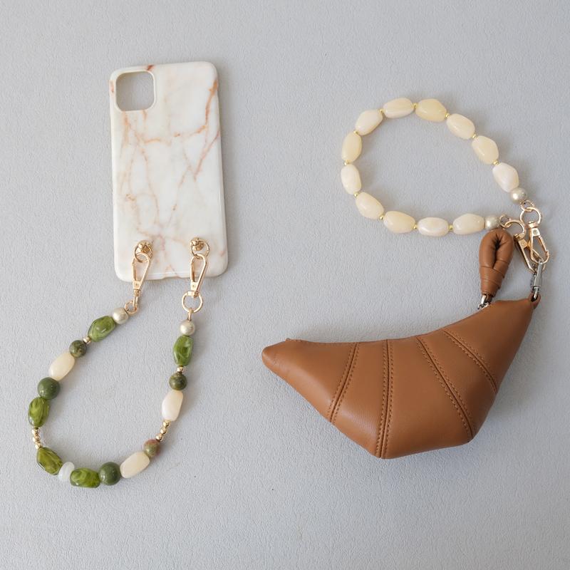 New Fashion Woman Bag Accessory Detachable Green Beaded Chains Cute Acrylic Luxury Strap Women Elegant Bag Shoulder Handle Chain