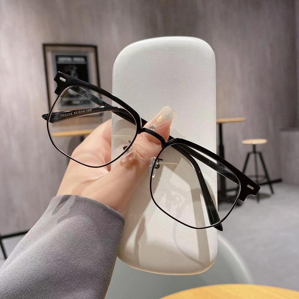 Half-Frame Glasses Men'S Trendy Myopia Sven Scum Technical Man Ruffian Handsome Glasses Frame Eyes Anti-Blue Light Glasses