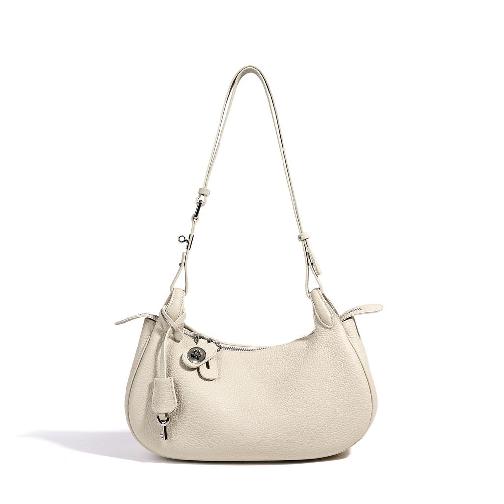 Crescent moon hand-held underarm bag women's candy color temperament versatile work commuter leather shoulder bag