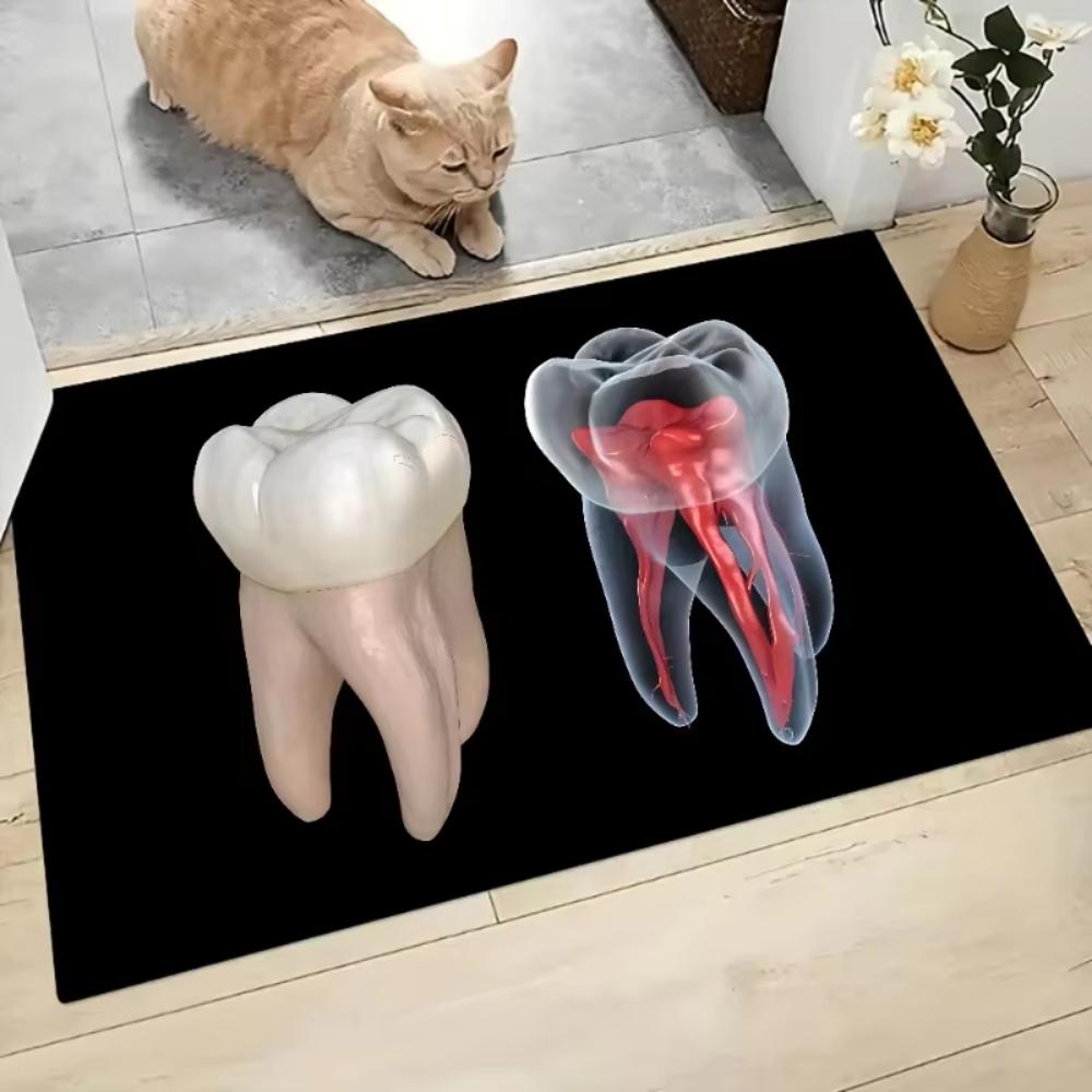 Unique Dental Care Themed Doormat Washable Non Slip Floor Mat for Hallway Living Room Bedroom Entryway Decor Welcome Rug