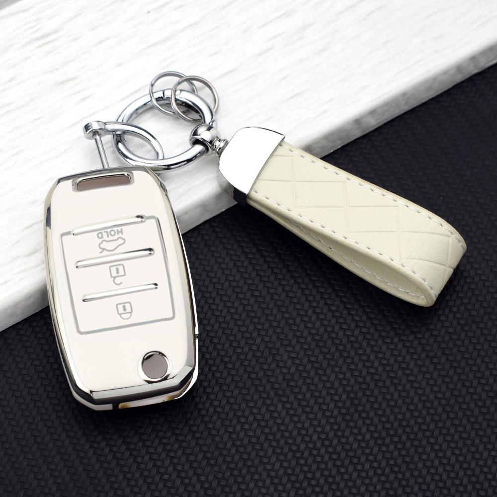 TPU Car Remote Key Case Cover Fob Shell for Kia K5 Sportage K3 K2 Forte Rio Cerato Ceed Picanto Optima Sorento Stinger KeyChains