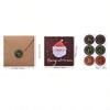 6pcs/packChristmas Greeting Card Cute Oil Painting Santa Claus Christmas Tree Snowman Gingerbread Man Card Invitation Card Holid