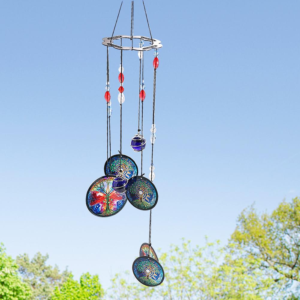 

Дерево жизни ветряные колокольчики напечатанный лист железа ветряная музыка фен-шуй чакра медитация сад подвесной декор спиральная бусина клетка подвеска