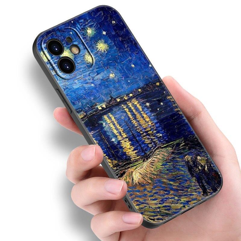 

Чехол для телефона Van Gogh Starry Sky Art для Apple iPhone 14 13 12 Mini 11 Pro Max 7 8 XR X XS 7 8 Plus SE 2020 2022, черный чехол iPhone 12 Pro Max