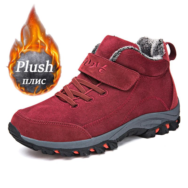 Stiefel Herren Damen Slipper Winterschuhe für Herren Wasserdichte Stiefeletten Winterstiefel Männlich Schnee Botines Schwarz Botas Femininas