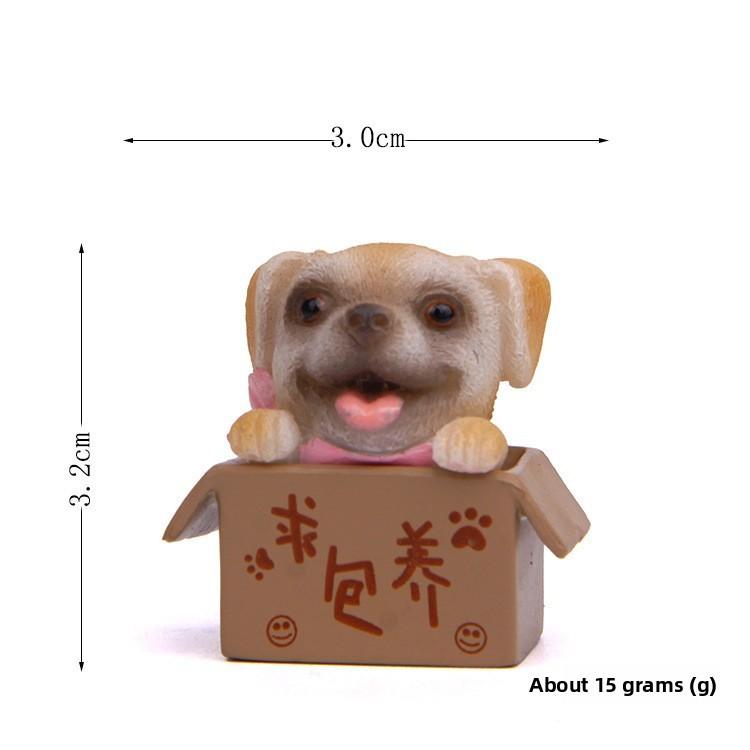 Box Cartoon Cute Corgi Husky Shepherd Dog Mini Model Ornament Desktop Decoration