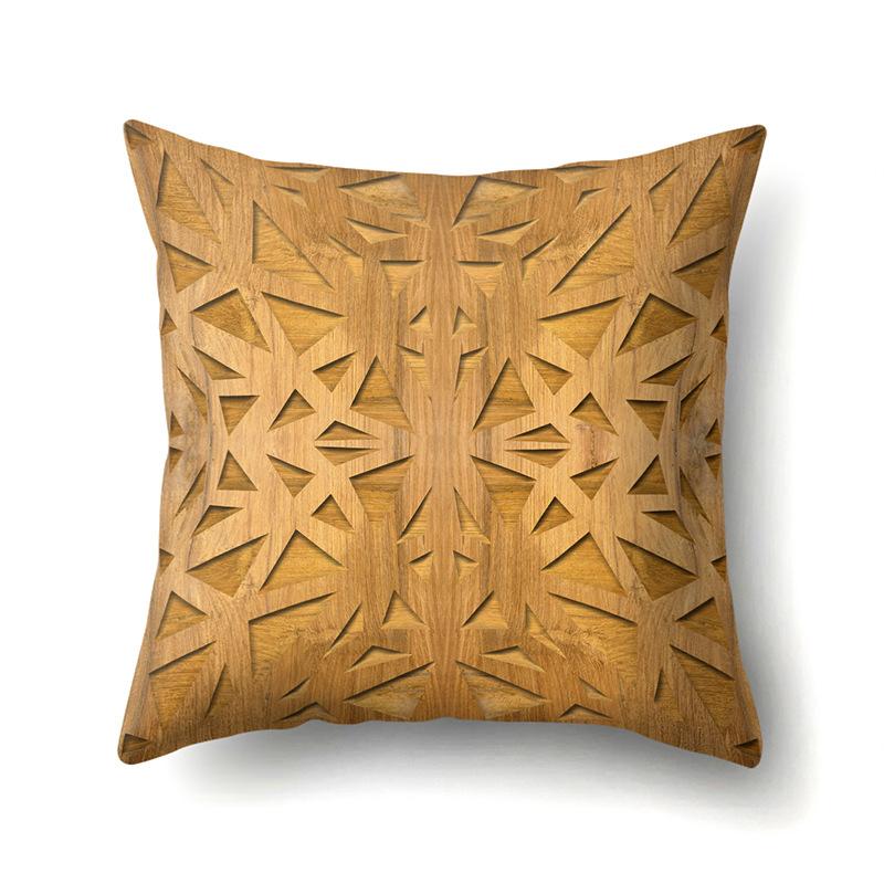 

Retro Geometric Symmetrical Pattern Printed Polyester Pillowcase Home Decor Pillowcase 45Cm without pillow core