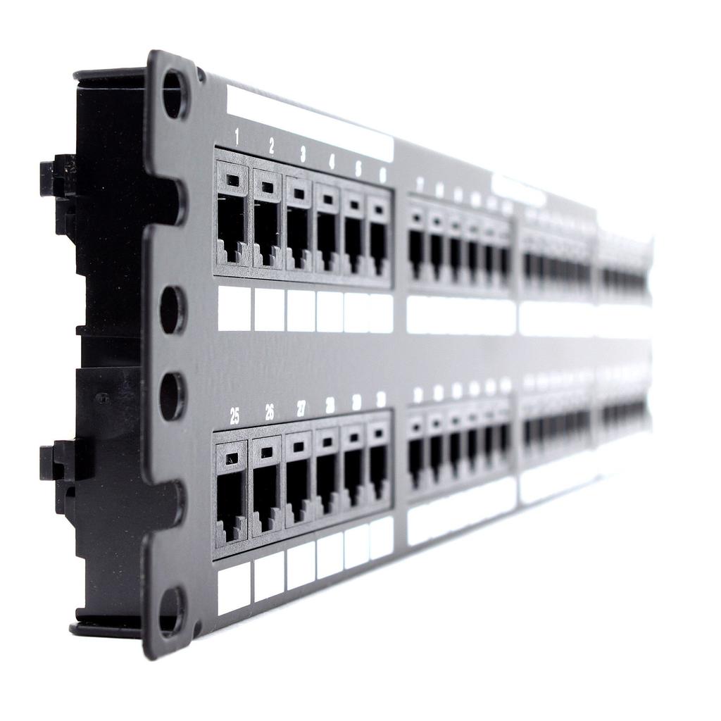 Panduit DP485E88TGY Category-5E 48-Port Flat Punchdown Patch Panel, Black