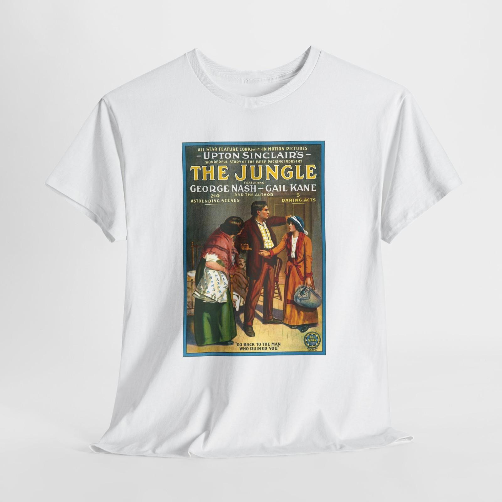 

Vintage Movie Poster T-Shirt Mens Womens Tees Top Tee, 1914 Film The Jungle Upton Sinclair, 2XL