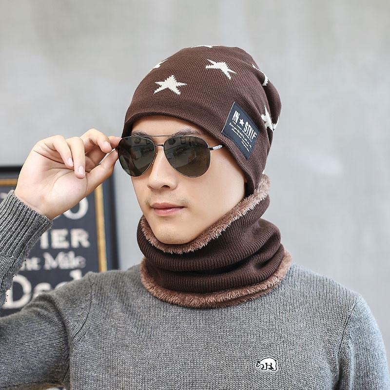 

Starry Sky Acrylic Beanie For Adults And Children With Cozy Neck Protection коричневый