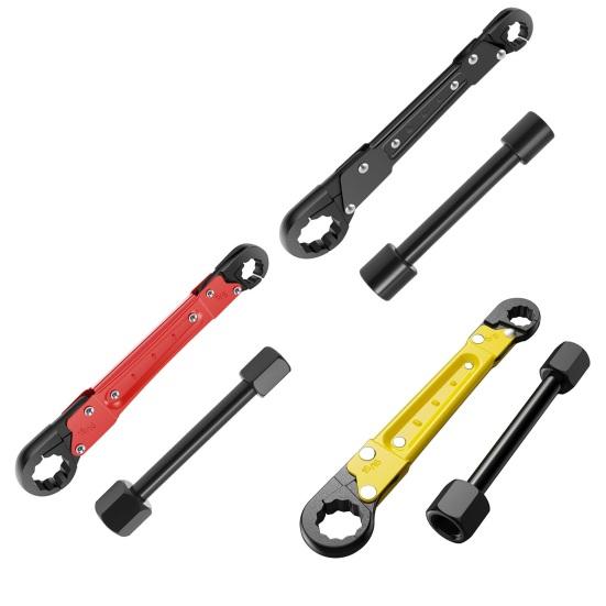 Angle Block Removal Wrench Tool Double-Ended Ratcheting Plumber Wrench Non-Slip Grip Pipe Angle Stop Wrench Kit