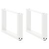 VidaXL Coffee Table Legs In U-Shape, 2 Pieces, White, 50 X (30-31) Cm, Steel 4013137