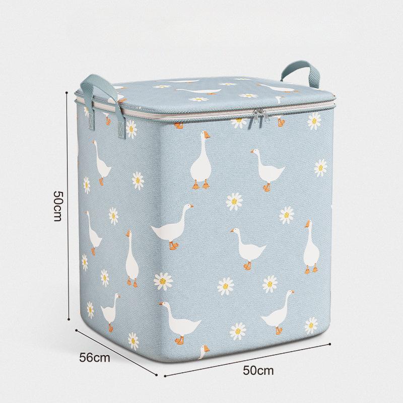 Cute Daisy and Duck Quilt Storage Bag Dustproof Organizer Wardrobe Space Saving Bag Travel Moving Bedding Storage Organization