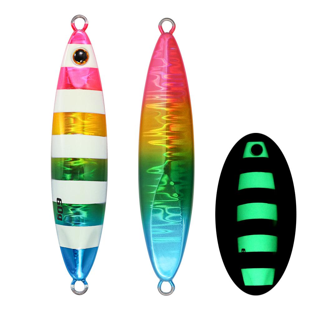 Jigging Pro 20g 30g 40g 60g Saltwater Fishing Shore Jigging Luminous Long Casting Fish Bait Metal Jigbait Slow Pitch Jig Lures