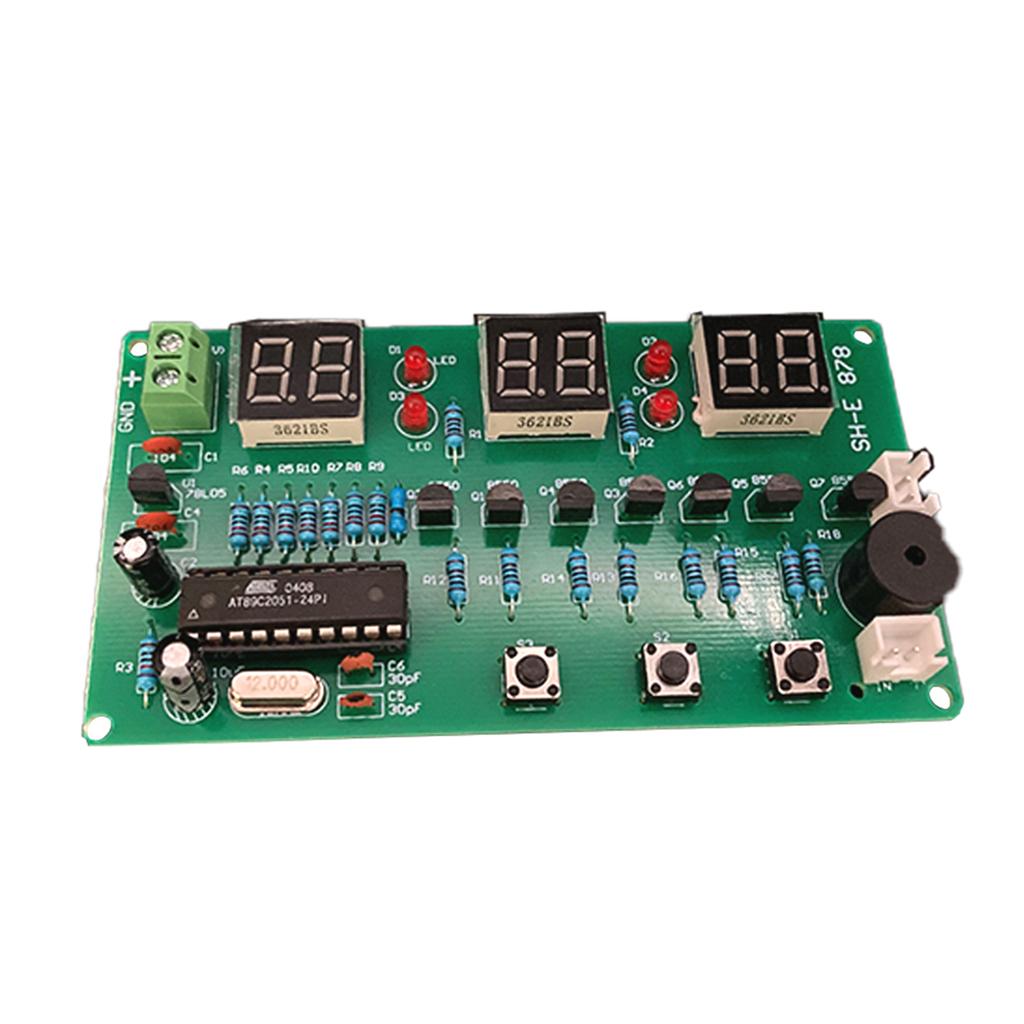 6 Bits Digital LED Electronic Clock Kits PCB Soldering Practice Learning Board AT89C2051 DC5V-12V Component Spare Part