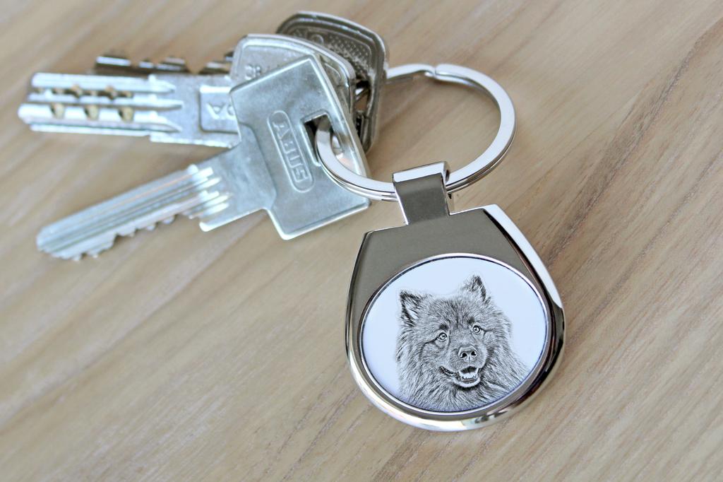 Keeshond, Dutch Barge Dog, Smiling Dutchman, - keychain with a dog, keychain with a print, personalized pendant from the Art-Dog brand
