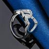1 Piece of 925 Sterling Silver 7-10 Exquisite Twin Heart Zircon Ring, Fashionable Women's Wedding Gift Accessory Jewelry