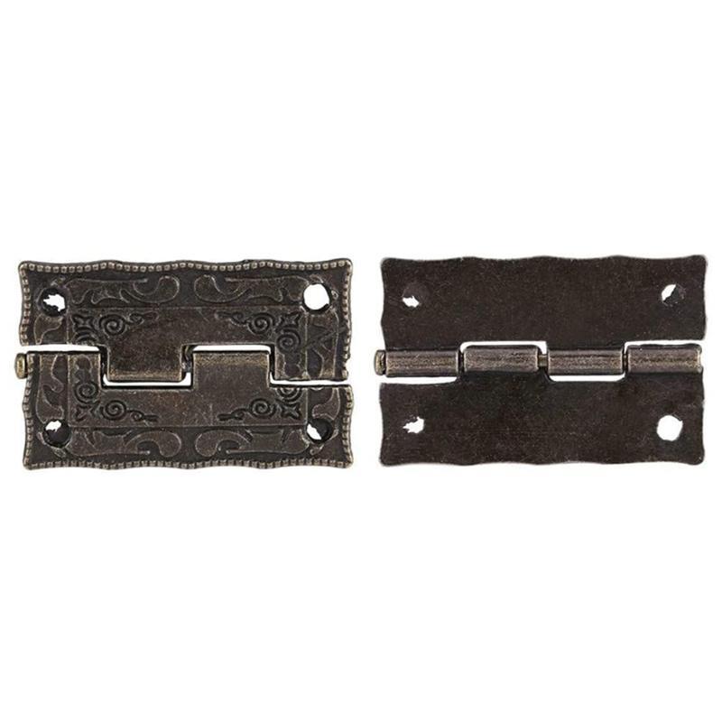 2PCS Antique Bronze Hasps for w/ for Latch Hinges Screws for Decorative Jew