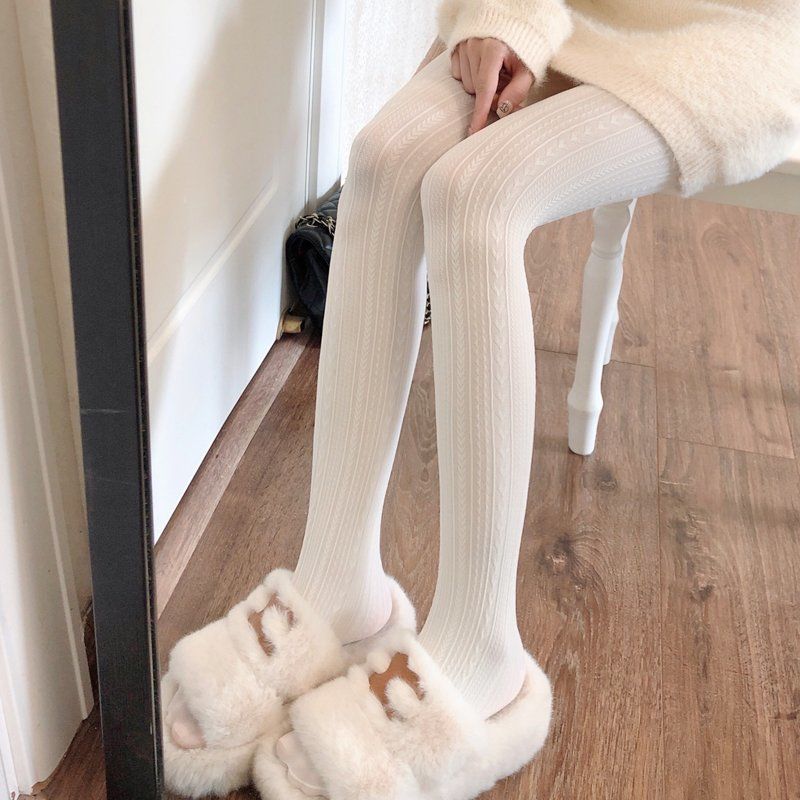 

Thickened White Base Pantyhose - Japanese Sweet JK-style Milky White & Off-White Thick Stockings for Women One Size