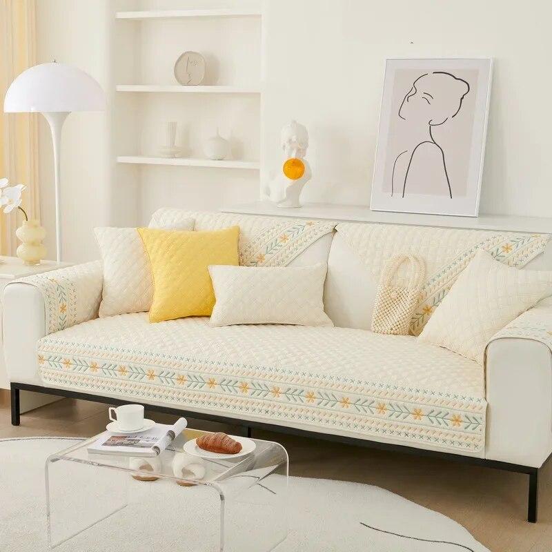 Sofa Cushion Four Seasons Universal Seat Cushion Non-slip Fabric Cushion All-inclusive Simple Modern  New Cover Cloth Towel