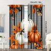 Farmhouse Autumn Pumpkin Pattern Printed Curtains Window Decorations Home Room Set Of 2 Made Polyester