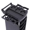 5 Drawers and 2 Hair Dryer Holder Side Tray with Anti-slip Strip&360° Rotatable Wheels,Black Salon Trolley On-the-Go Organizer