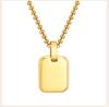Personalized Letter Name Square Necklace For Women Men, Customized ID Tag Pendant, Stainless Steel Free Engraving Jewelry