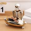 Skull Storage Tray Halloween Scary Skeleton Candy Bowl Resin Skull Fruit Snack Serving Tray Vintage Jewelry Dish for Home Tabletop Party Bar Decor