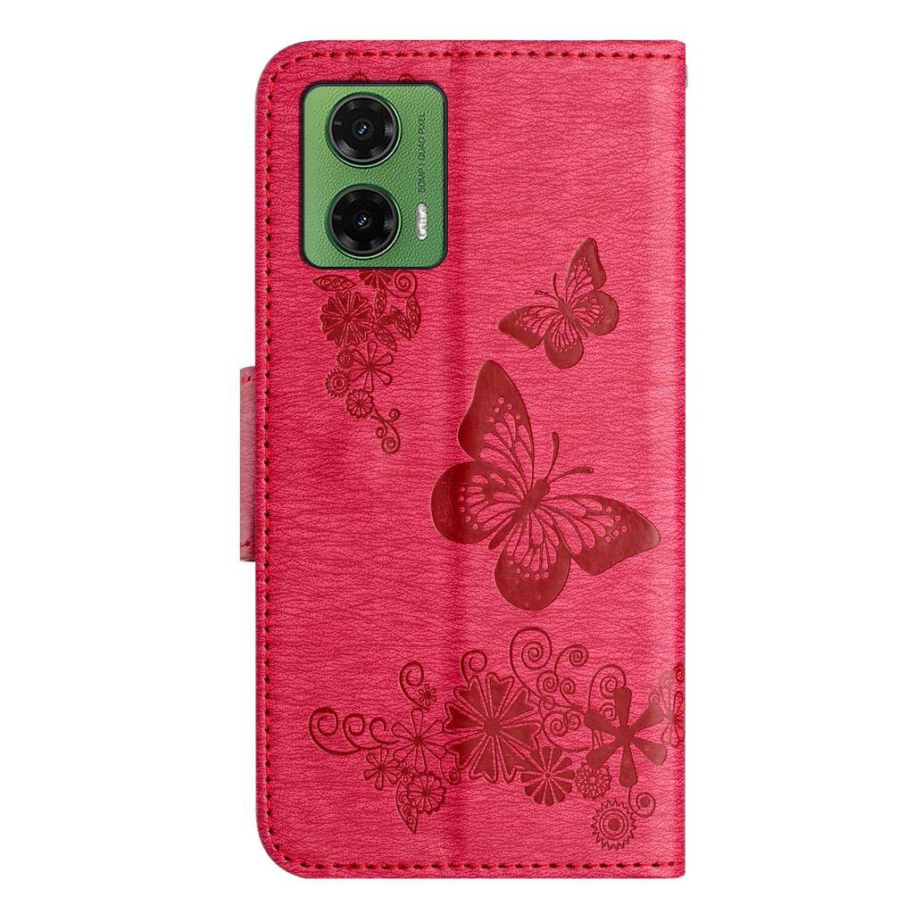 For Motorola Moto G35 5G Case Butterflies Flower Leather Wallet Flip Phone Cover
