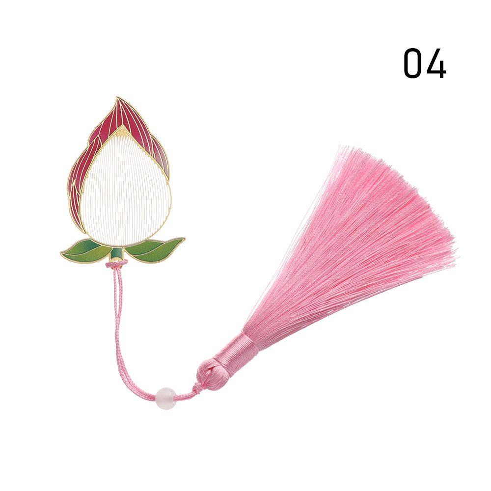 Stationery Metal Tassel Chinese Style Pendant Brass Bookmark Pagination Mark Painted Book Clip