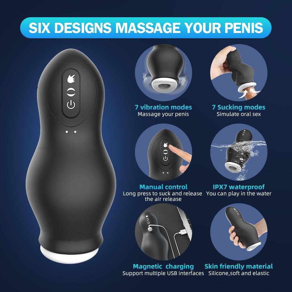 Automatic Male Masturbator Cup Glans Massager Vibrator Blowjob Vagina Trainer Penile Delay Lasting Pennis Sex Toys for Men Adult
