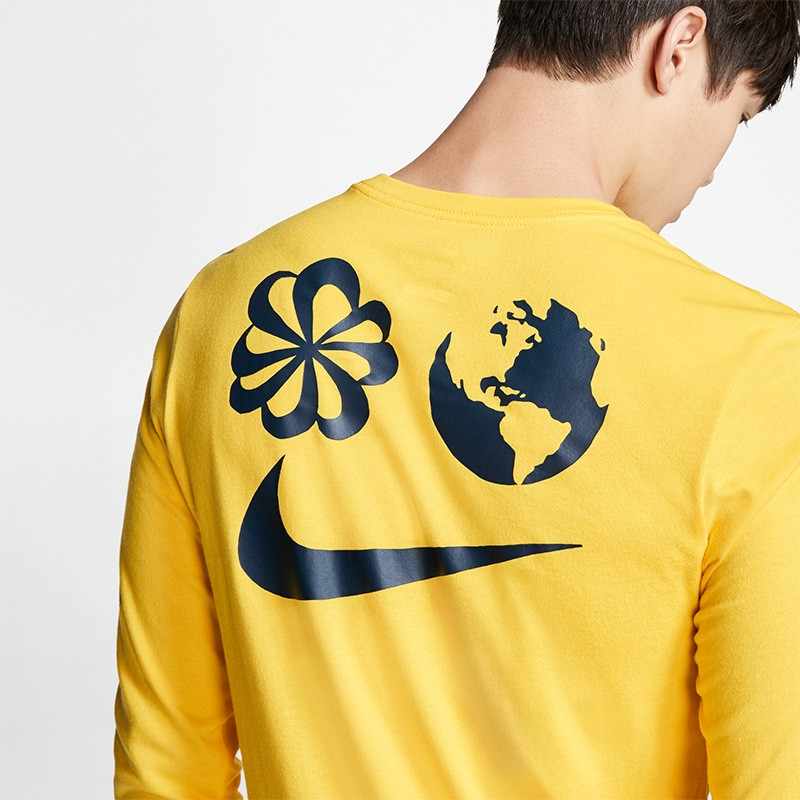 Nike Quick-Dry Casual Running Long Sleeve T-Shirt Men Tops Yellow BV7831-703