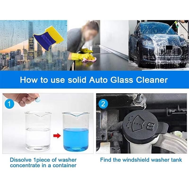 Tablete efervescente pentru mașini Produse de curățare solide mixte Unelte de curățare a parbrizului Spălarea ștergătoarelor Toaletă de acasă Comprimate concentrate de curățare automată