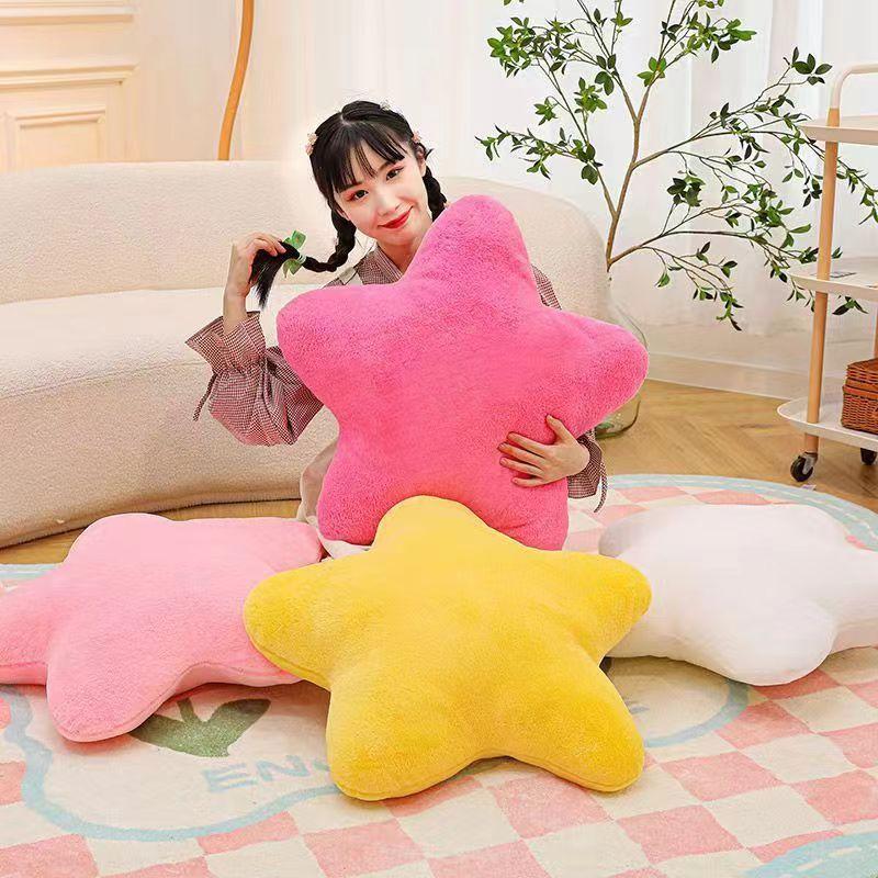 Ins New Star Throw Pillow Five-pointed Star Cushion Cute Plush Toy Sleeping Pillow Soft Girl Birthday Gift