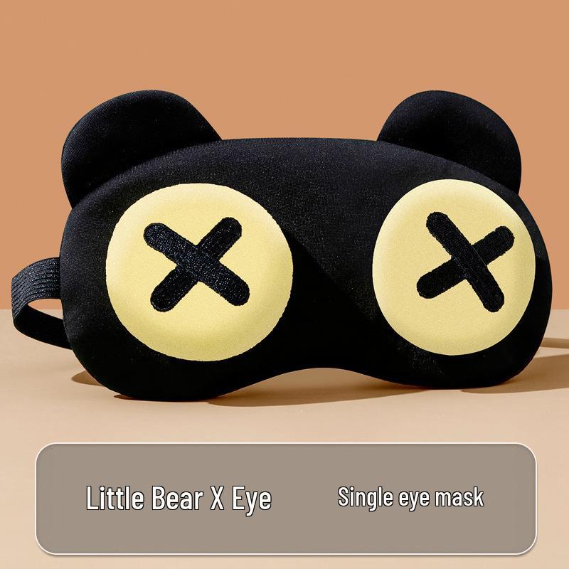 Luo Xiaohei Cartoon Plush Eye Mask: Cute & Funny Blackout with Ice/Heat Compress