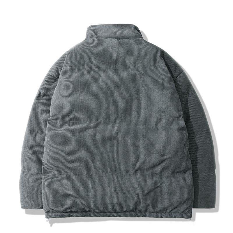 Winter Men Jacket Autumn Warm Fleece Fashion Thickened Cotton Padded Jackets Stand Collar Casual Corduroy Coats Windproof Plus Size