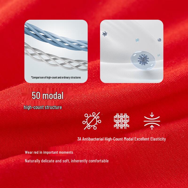 Sanquan Men's 3-Pack High-Count Modal Red Briefs Gift Set