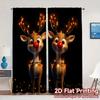 2pcs,Curtains Cute Rudolph Christmas (3) Modern Fashionable Curtains Durable 100% Polyester Fabric Curtains Thermal Insulation,