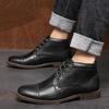 Handcraft Retro Men Leather Boots 2024 New Autumn Men Shoes Big Size 38 46 Casual British Basic Men Western Boots