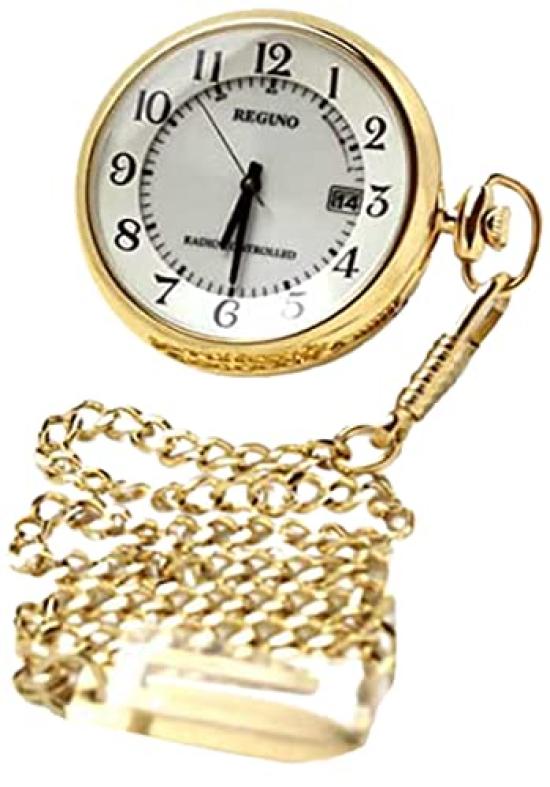 

CITIZEN pocket watch REGUNO solar tech radio clock and pocket watch stand set [Citizen] KL7-922-31 (gold color)