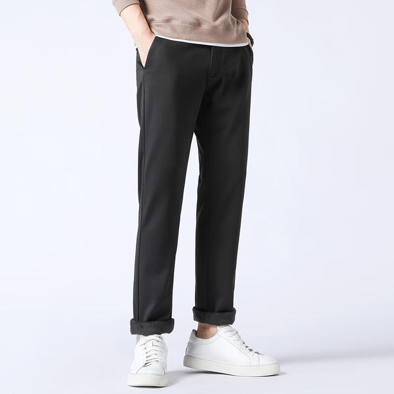 Fèng Xiào Men's Wrinkle-Resistant Fleece-Lined Relaxed Fit Casual Dress Pants