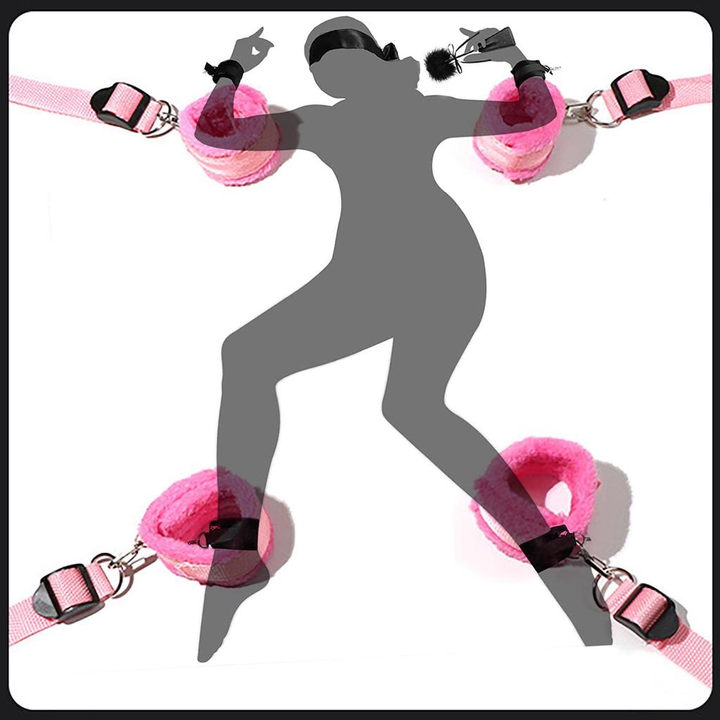 Orirya Handcuffs and Leg Cuffs Restraint Soft SM Adult Spread Bed Fixation Adult Adult SM SM Bed Black Set, Straps, Restraints, Goods, Legs, Women,