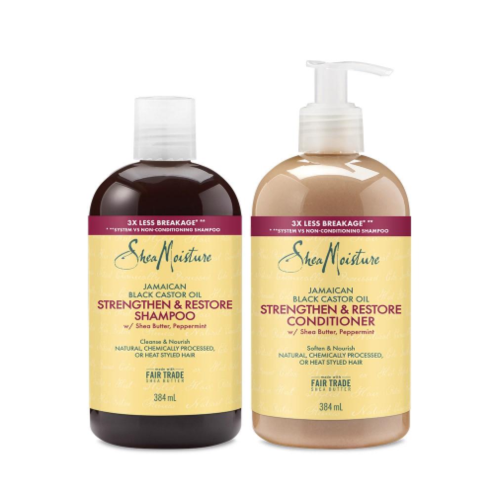 Shea Moisture Jamaican Black Castor Oil Shampoo 384ml + Conditioner 384ml NONE
