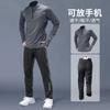 Mens Running Tracksuit Long Sleeve Top Pants Quick Dry Gym Workout Sportswear