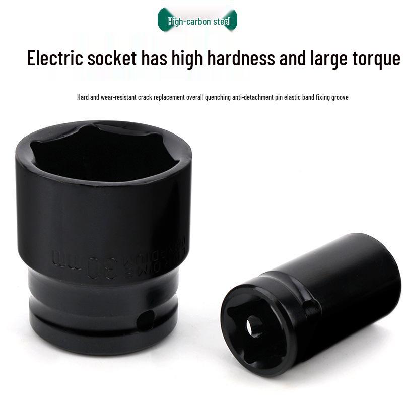 Electric Wrench Kit: Hex Socket & Ratchet Set for Auto Repair, Includes Large Drive, Extension, and Air Impact Wrench Accessories.