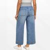 Maternity High-Waist Straight Leg Denim Pants With Tummy Support Mid-Calf Length Stretchy Cotton Blend Daily Wear