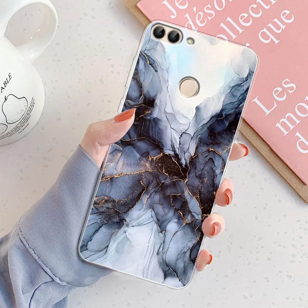 Für Huawei P Smart Hülle Cover FIG-LX1 PSmart 2018 Schickes Mädchen Marmor Silikon Klare Handyhülle Für Huawei PSmart 2018 Bumper Coque