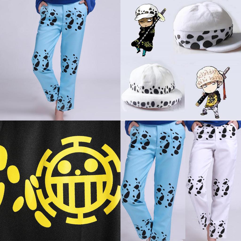 Exquisite One Piece Trafalgar Law Cosplay Costume Set With Cloak Pants And Hat