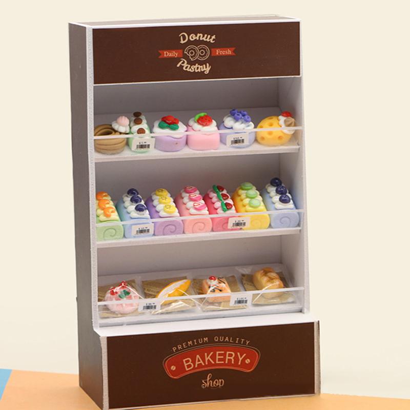 1:12 Dollhouse Cake Cabinet Dessert Shelves Miniature Food Play Miniature Toys Mini Model Play House Hand Diy Small Ornaments