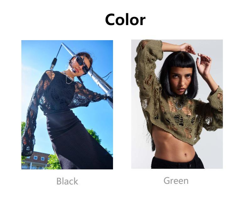 Spring/Summer 2023 Women's Knitted Crop Top with Hollow Design